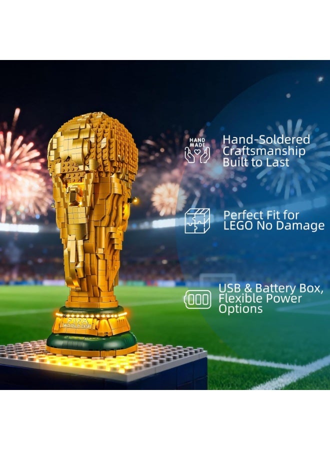 Football Championship Trophy Building Blocks Set, Sports-Themed Collectible Display Model with Detailed Interior, Creative Construction Toy for Kids Ages 12+ and Adults, 2842 Pieces - Image 3