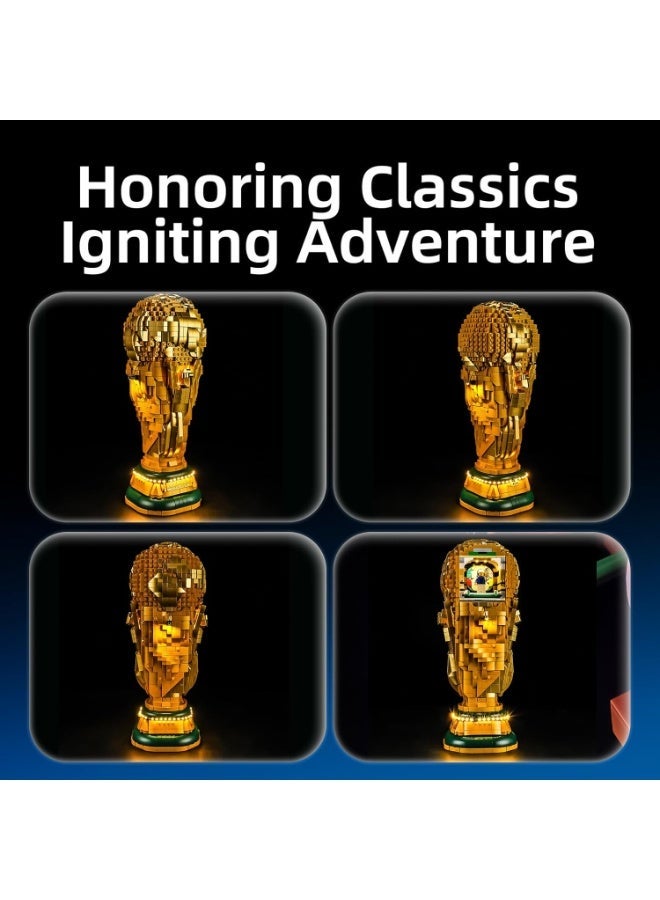Football Championship Trophy Building Blocks Set, Sports-Themed Collectible Display Model with Detailed Interior, Creative Construction Toy for Kids Ages 12+ and Adults, 2842 Pieces - Image 2