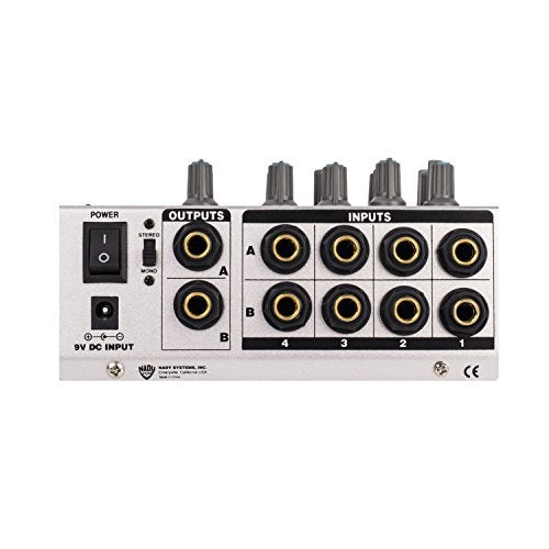 Nady MM-242 4 Stereo / 8 Mono Channel Mini Mixer with mono/stereo mode, ¼” Inputs and outputs – battery powered, or use optional AC adapter - Image 3