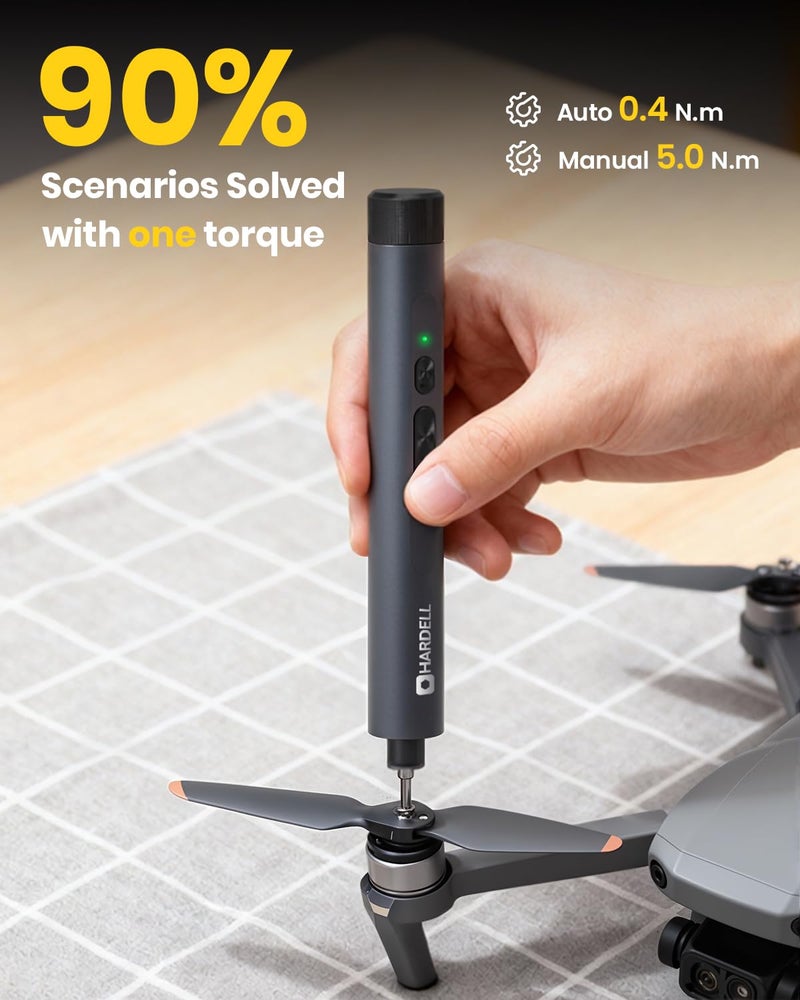 HARDELL Electric Screwdriver, HARDELL Mini Electric Screwdriver 4V with 123 Power Screwdriver Accessories, Max 0.4N.m, 350mAh, 5/32'' Hex, Precision Repair Tool Kit for Electronics Phone Camera Laptop Watch - Image 2