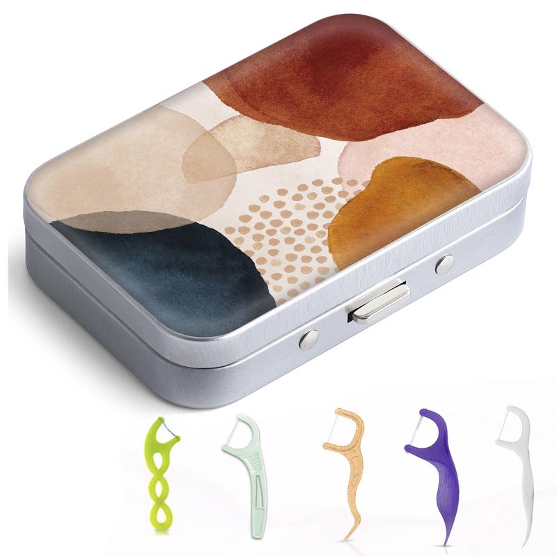 Gerkia Dental Floss Portable Case, Easy to Store Floss Picks of Various Sizes, Portable Dental Floss Dispenser is Perfect for Travelling, Hotels, Dinners, Appointments.Bohemian Patches - Image 3