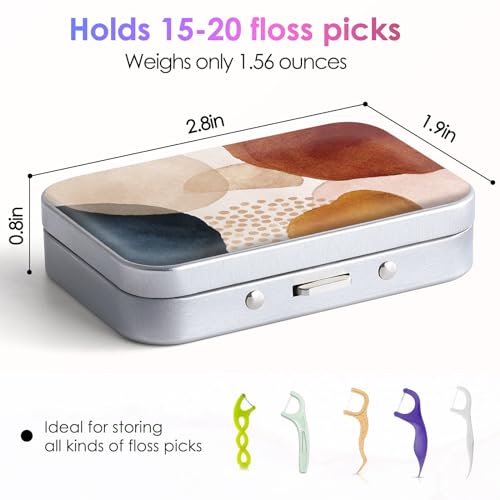 Gerkia Dental Floss Portable Case, Easy to Store Floss Picks of Various Sizes, Portable Dental Floss Dispenser is Perfect for Travelling, Hotels, Dinners, Appointments.Bohemian Patches - Image 5
