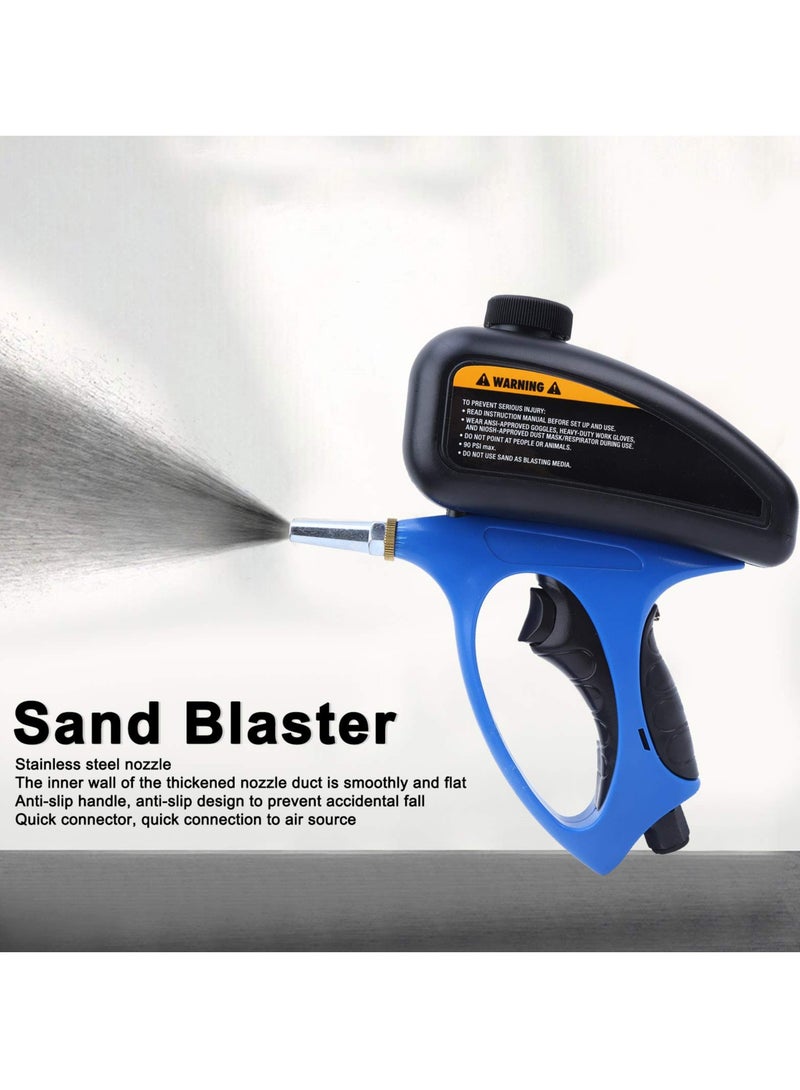 SYOSI Sand Blaster, Professional Rust Removing Blaster, Hand Held Gravity Feed Media Blasting Gun, Portable Pneumatic Sand Blaster for Remove Rust, Manual Blasting Tool for Metal, Wood - Image 2
