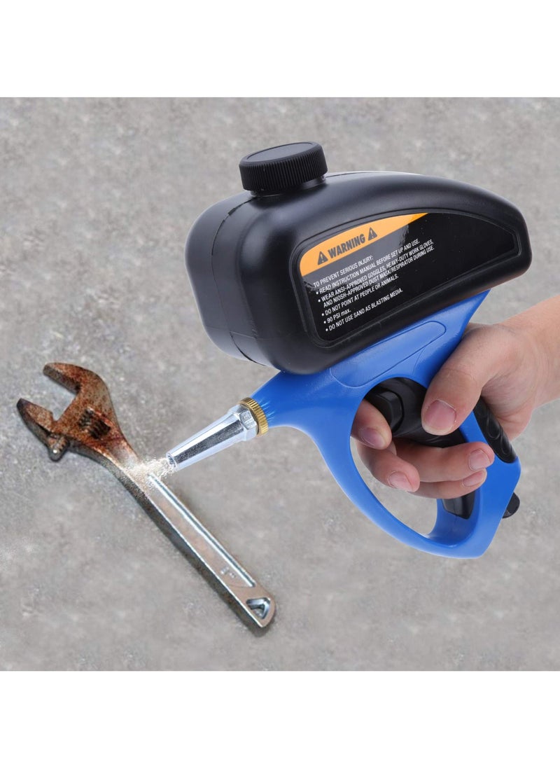 SYOSI Sand Blaster, Professional Rust Removing Blaster, Hand Held Gravity Feed Media Blasting Gun, Portable Pneumatic Sand Blaster for Remove Rust, Manual Blasting Tool for Metal, Wood - Image 4