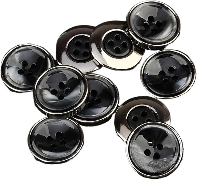 اللون 01 الجولة 4 ثقب خياطة الأزرار 40 قطعة للملابس معطف DIY زخرفة - Image 2