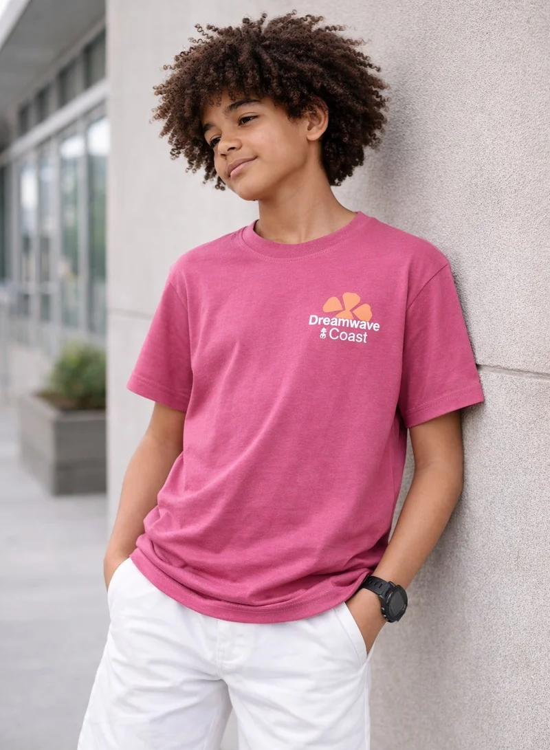 فكتور اند جين Boys’ Relaxed Fit T-Shirt – “Dreamwave Coast” Graphic Tee (Front & Back Print)