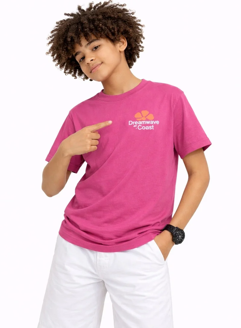 Victor And Jane Boys’ Relaxed Fit T-Shirt – “Dreamwave Coast” Graphic Tee (Front & Back Print)