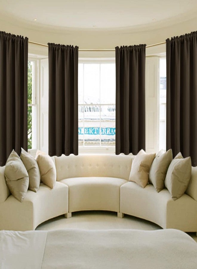 PANELSBURG Bathroom Curtains Window,48 Inch Short Length Waterproof Brown Blackout Curtains for Ktichen Shower Window,Dark Chocolate,2 Panels - Image 3