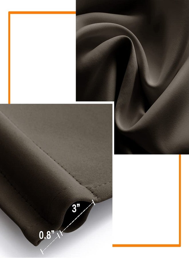 PANELSBURG Bathroom Curtains Window,48 Inch Short Length Waterproof Brown Blackout Curtains for Ktichen Shower Window,Dark Chocolate,2 Panels - Image 5