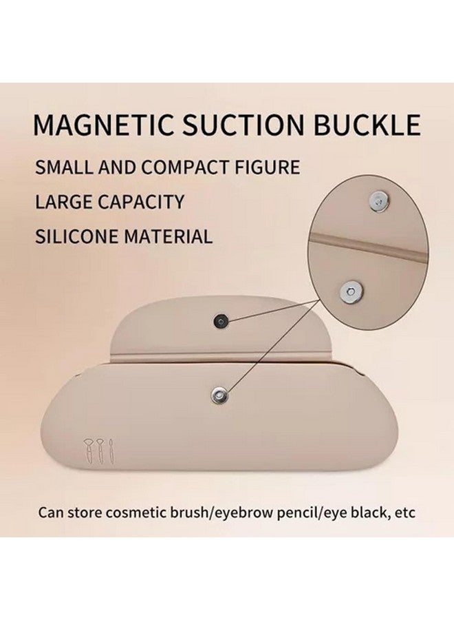 MEZON حقيبة مكياج للسفر MEZON حقيبة أدوات تجميل حقائب مكياج حقيبة فرش المكياج حقيبة سفر حافظة مستحضرات التجميل المحمولة للنساء حقيبة مستحضرات التجميل حقيبة أحمر الشفاه (كاكي) - Image 4