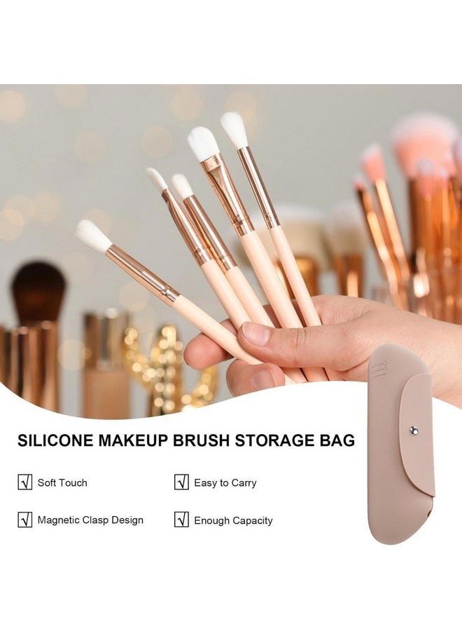 MEZON حقيبة مكياج للسفر MEZON حقيبة أدوات تجميل حقائب مكياج حقيبة فرش المكياج حقيبة سفر حافظة مستحضرات التجميل المحمولة للنساء حقيبة مستحضرات التجميل حقيبة أحمر الشفاه (كاكي) - Image 5