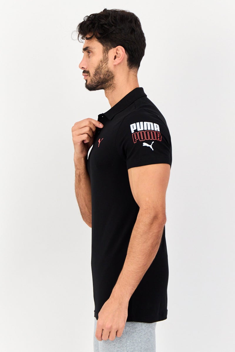 PUMA قميص بولو خارجي بأكمام قصيرة للرجال بقصة ضيقة، أزرق داكن - Image 2