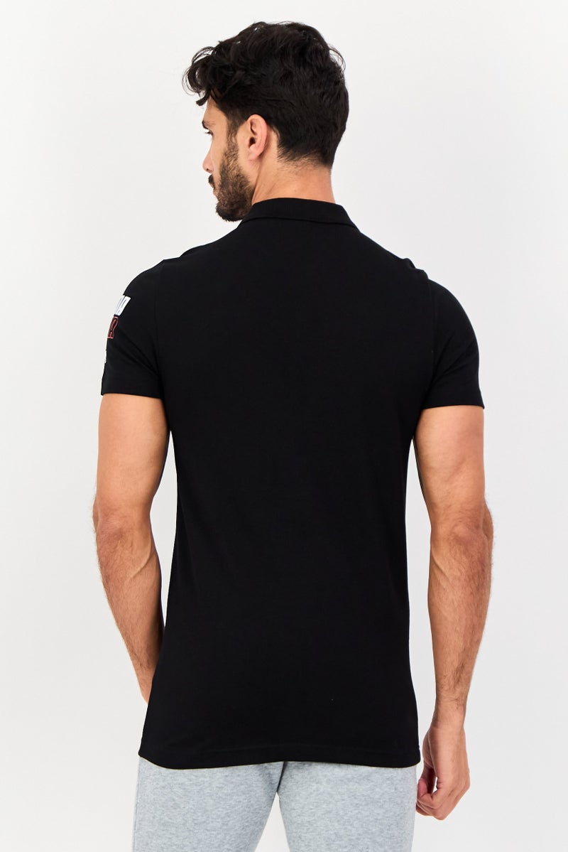 PUMA قميص بولو خارجي بأكمام قصيرة للرجال بقصة ضيقة، أزرق داكن - Image 3