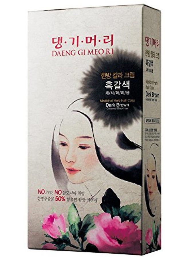 DAENG GI MEO RI - – Korean Herbal Hair Dye Color Cream [Dark Brown] (3 PACK) - PPD-Free Gray Coverage, Hair Protection, High-Keratin Formula, 5 Oz - Image 1