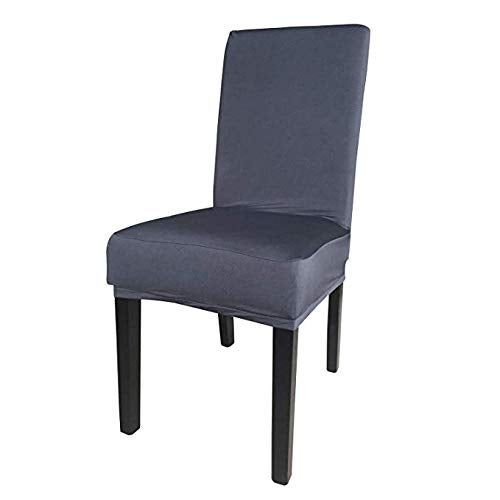 SheYang Spandex Fabric Stretch Removable Washable Dining Room Chair Cover Protector Seat Slipcovers(Dark Grey,4) - Image 2