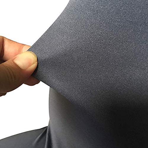 SheYang Spandex Fabric Stretch Removable Washable Dining Room Chair Cover Protector Seat Slipcovers(Dark Grey,4) - Image 4