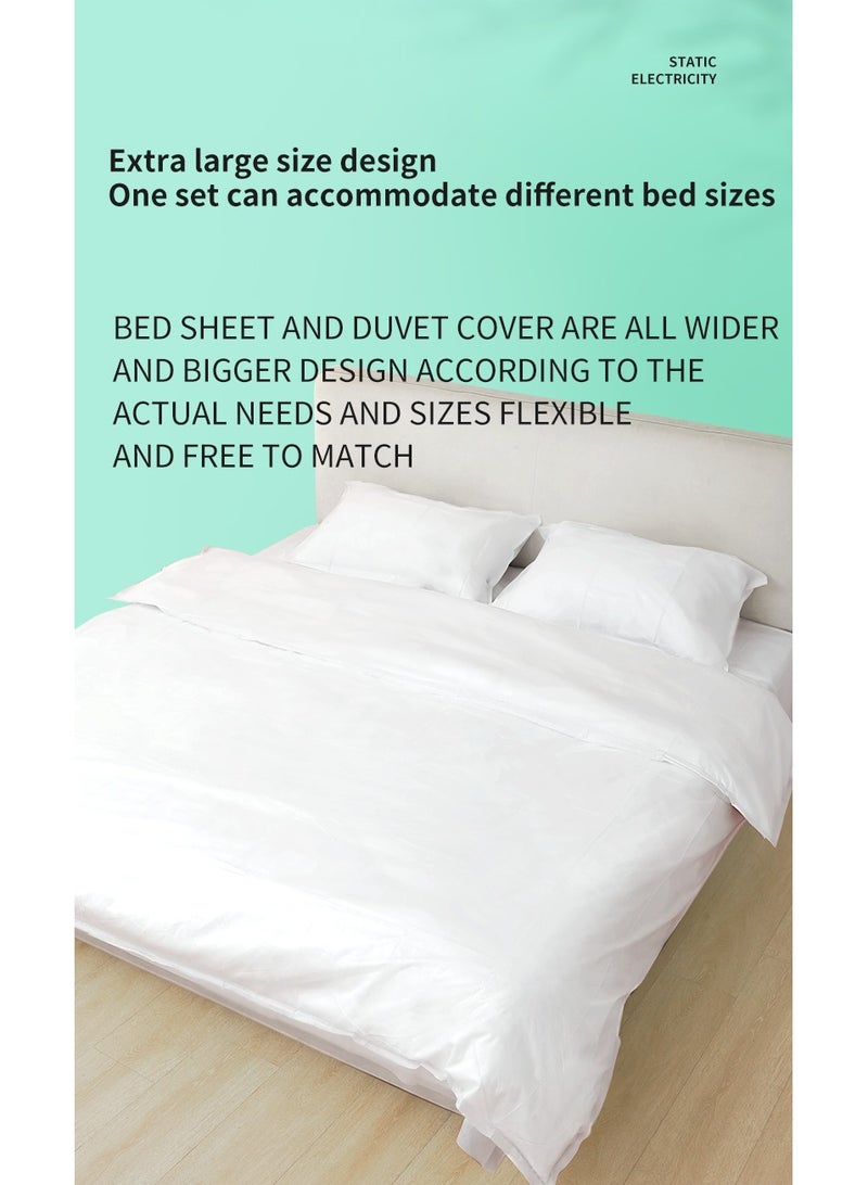 3 Pack Disposable Bed Sheets for Travel, Portable Disposable Bedding Set with Bed Sheet*1/Quilt Cover*1/Pillowcases* Disposable Bed Sheets XL Size for Travel Business Trip Camping Hotel. - Image 5