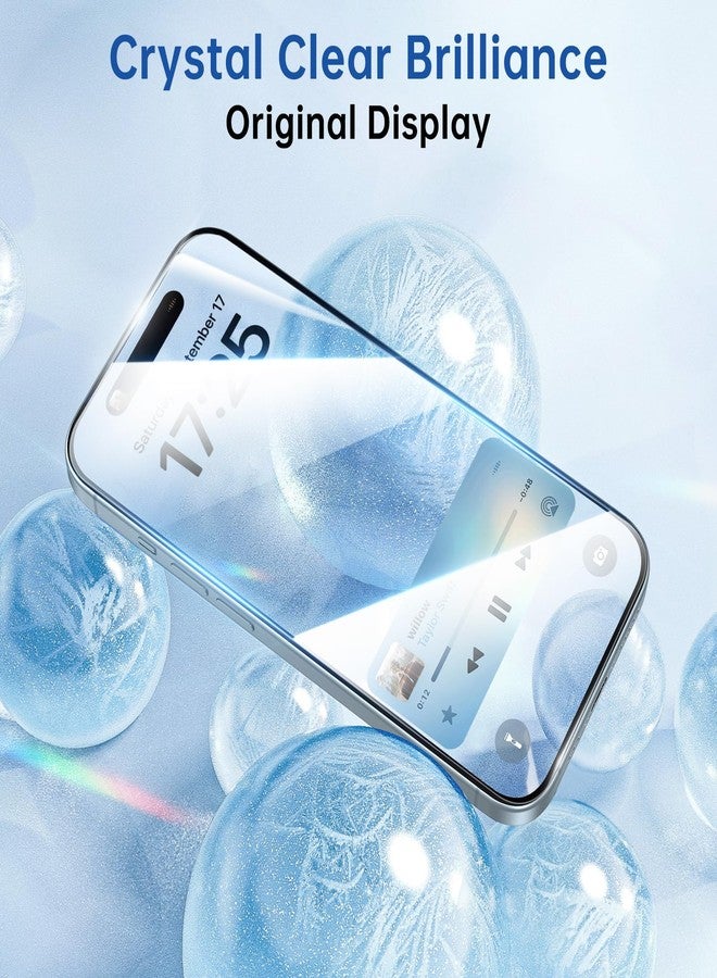 SYNCWIRE Screen Protector for iPhone 15 [6.1 inch], Reinforced Tempered Glass with Easy Installation Frame, Bubble Free, HD Clear, Shatterproof, Scratch Resistant, Case Friendly, 3 Pack - Image 5
