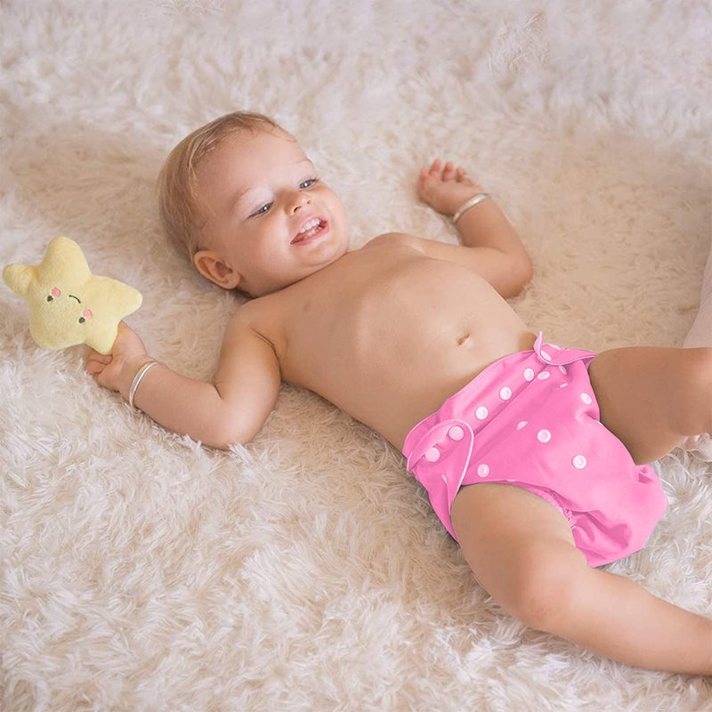 hanso Baby Adjustable Cotton Pocket Diapers and Reusable Baby Washable Cloth Diaper Nappies for Babies, Infants, Toddlers, Age 0 to 3 Years (Pink) - Image 5