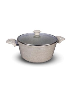 Top Chef Top Chef Pot Granite Size 20 Biege Glass Lid 