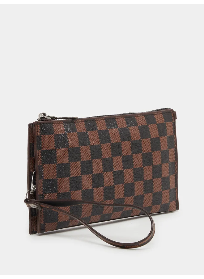 Styli Styli Brown Checkered Handbag