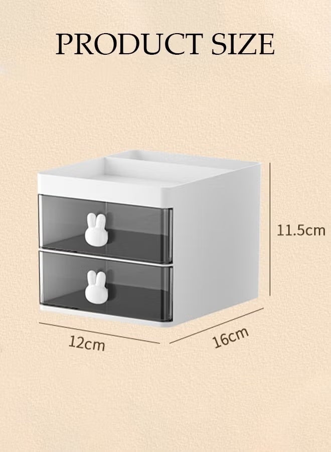 DUNISO Makeup Organizer, Cosmetic Desk Storage Box with Drawers Skincare Organizers for Dressing Table, Countertop, Bathroom Counter, Vanity Holder for Brushes, Lotions, Lipstick, Perfume - Image 4