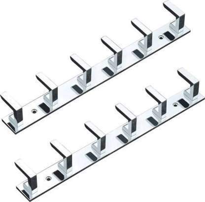 Ingo creation 6 Pin Bathroom Cloth Hooks Hanger Door Wall Bedroom Bathroom Robe Hooks Rail for Hanging Clothes Towel Stainless Steel Hanger 2 - Image 1