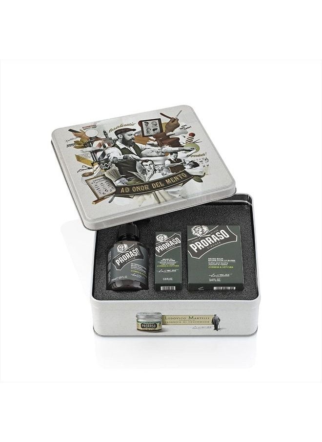 proraso - Beard Care Kit for Men | Cypress & Vetyver Beard Wash, Oil and Balm Gift Set to Cleanse, Soothe and Soften All Beard Lengths & Skin Types - Image 1