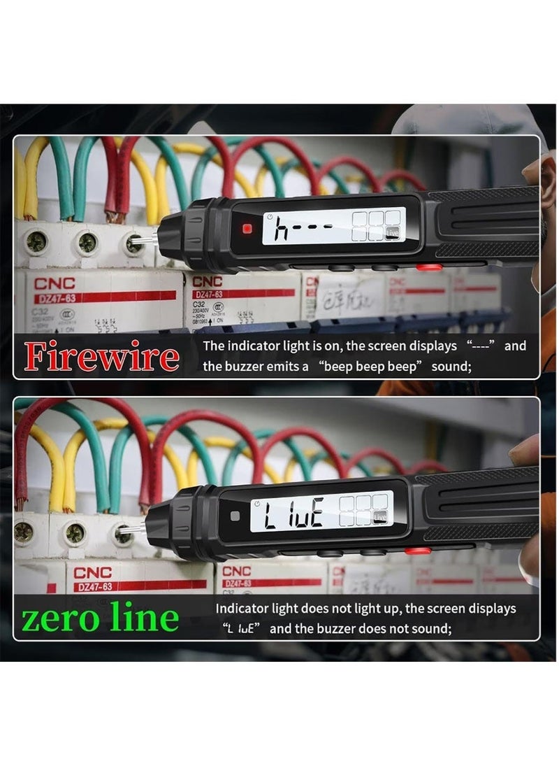 excitat Pen Type Voltage Tester Digital Multimeter, 4000 Count AC/DC Voltage Professional Tester Meter,  Non-Contact Electricians 600V Voltmeter Tester for AC DC Voltage, Live Wire, Resistance, Continuity and Diode Tests - Image 4