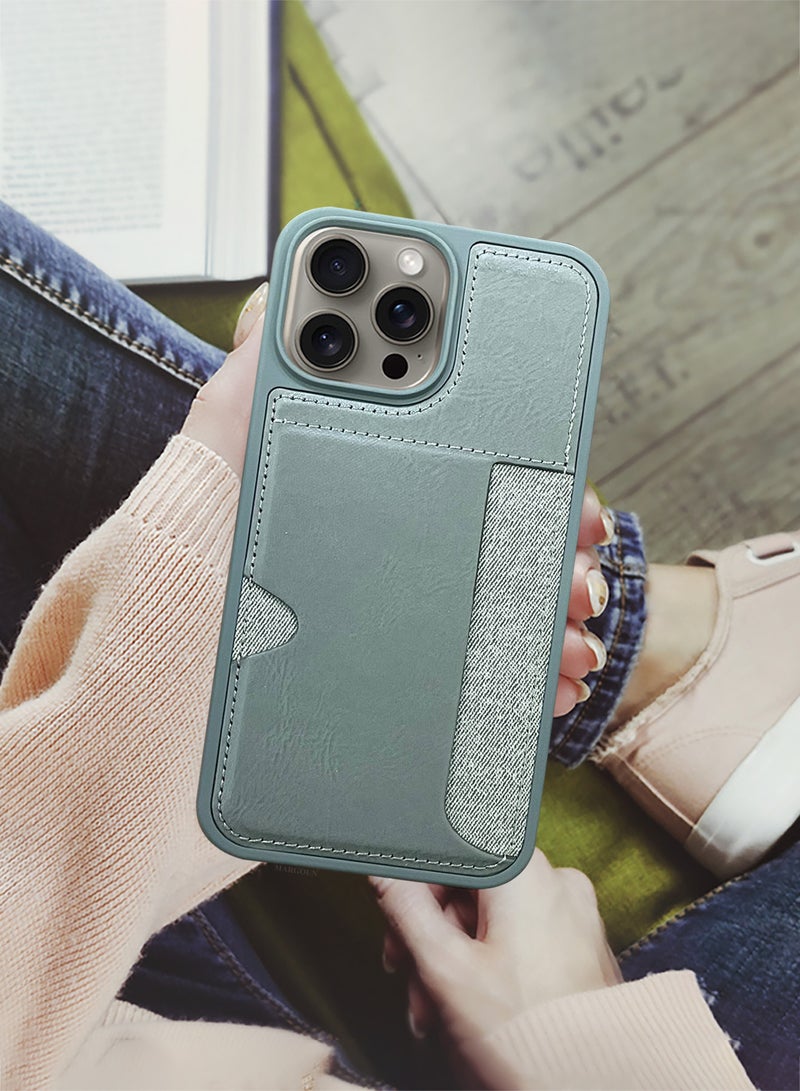 CATANES iPhone 15 Pro Max 3Packs Case Leather Antifingerprint Cover with Wallet Card Slot Shell, Side Insert Card Holder, Anti Fall Protection - Image 5