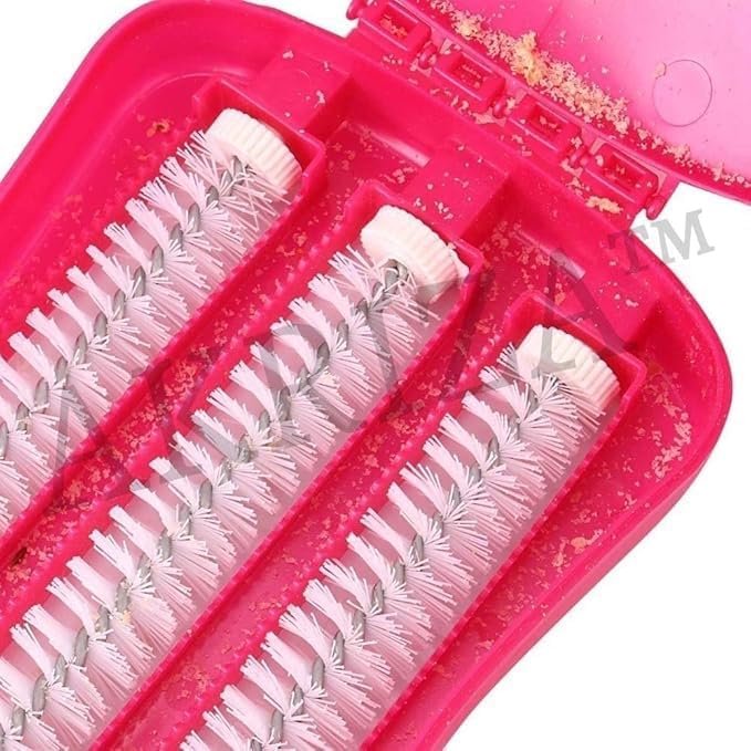 Plastic Handheld Carpet Roller Brush Cleaning with Dust Crumb Collector for Carpets, Car Seats, Table Linen,Bed Sheets, Sofas, Plastic Wet and Dry Brush (3 rolls carpet brush) - Image 5
