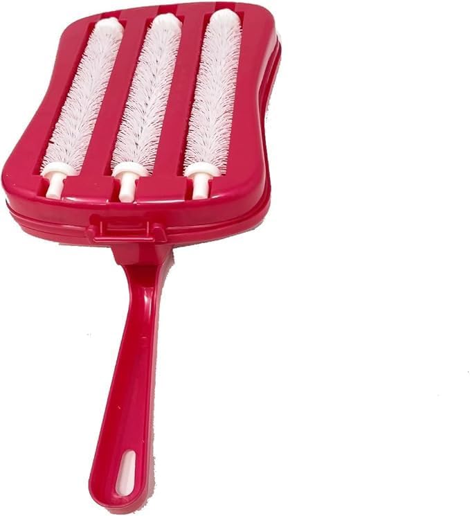 Plastic Handheld Carpet Roller Brush Cleaning with Dust Crumb Collector for Carpets, Car Seats, Table Linen,Bed Sheets, Sofas, Plastic Wet and Dry Brush (3 rolls carpet brush) - Image 2