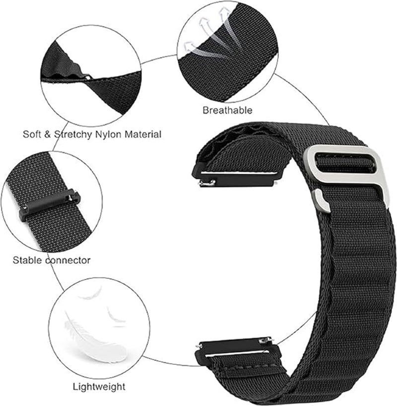 PEFKO PKFW01 22mm Smart Watch Straps/Bands/Loop [ Combo Pack Of 4 ] (ORANGE/BLACK/GREEN/BLACK) - Image 2