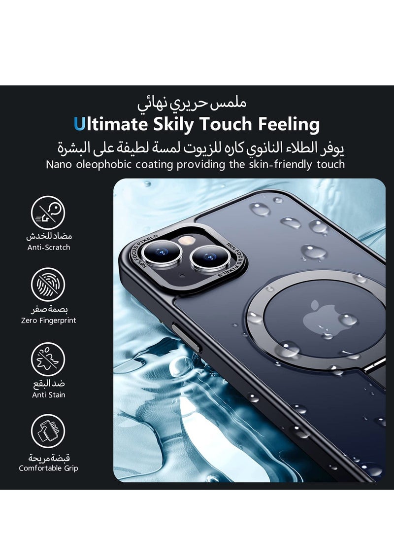 Asan Ge iPhone 13 Magnetic Case with Invisible Stand, Compatible with MagSafe Shockproof Protection Cover, Translucent Matte Slim Phone Case with Magnet for Apple 13 (2021)(Black) - Image 5