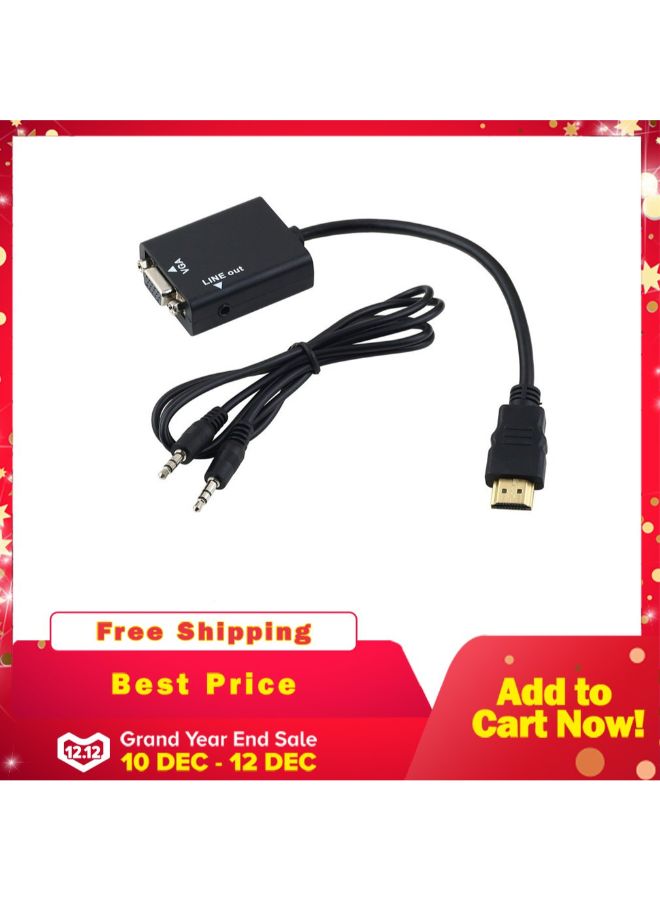 نيبمينينت كابل محول لتوصيل منفذ HDMI ذكر بمنفذ VGA أسود - Image 5