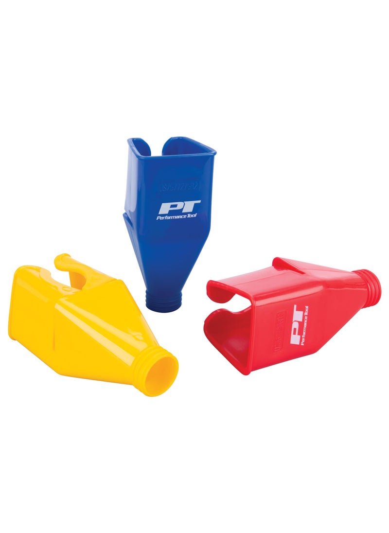 Performance Tool Performance Tool W9167 MultiUse Funnel with Clips for Easy OneHanded Pouring  Safe for Various Liquids and Made of Durable Polypropylene 