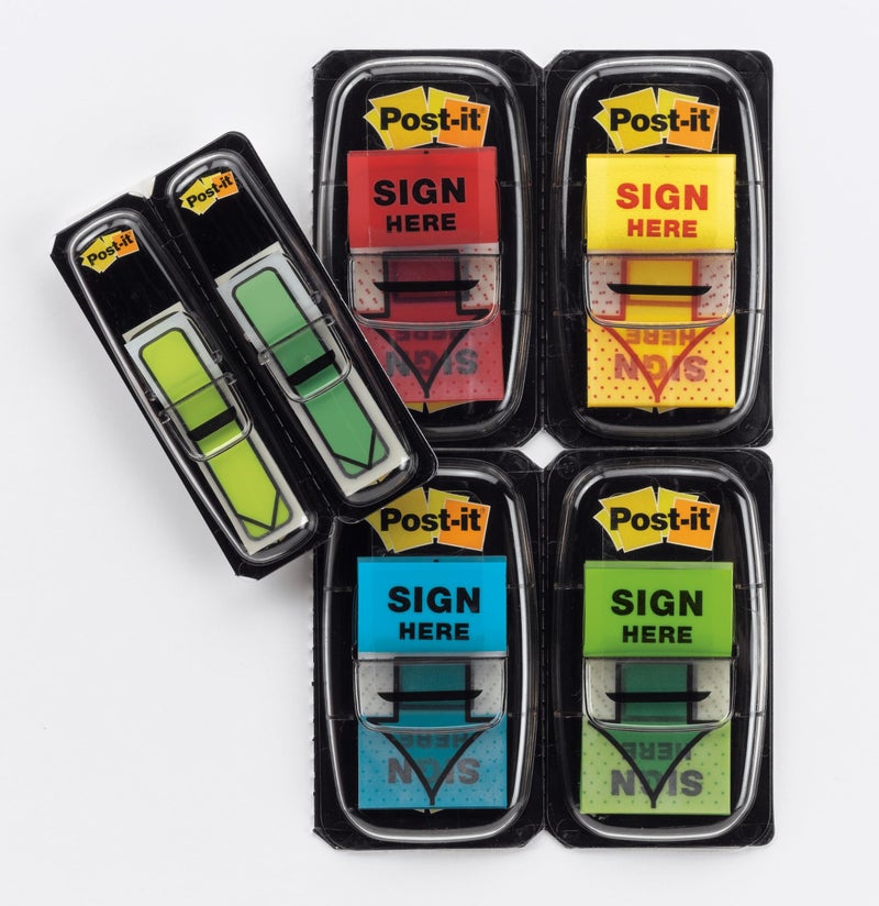 Post-it Message Sign Here Flags Value Pack, 50/Dispenser, 4 Dispensers/Pack, 1 in Wide, Assorted Colors, Includes 48 Free Arrow Flags (680-SH4VA) - Image 5