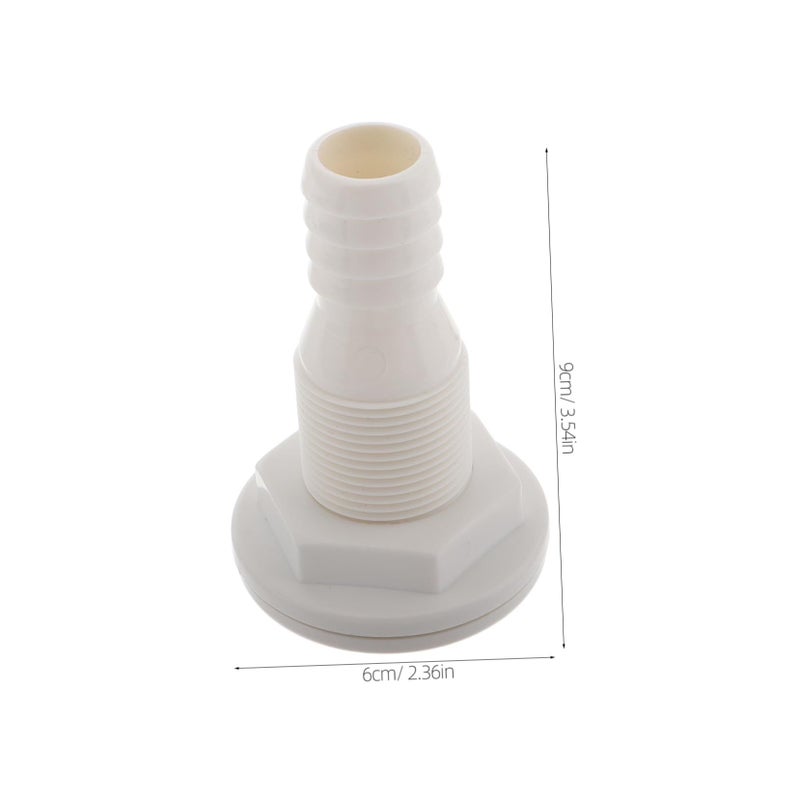White Plastic Boat Drain Vent Scupper Connector Compact Design For Yacht RV Drainage - Image 3