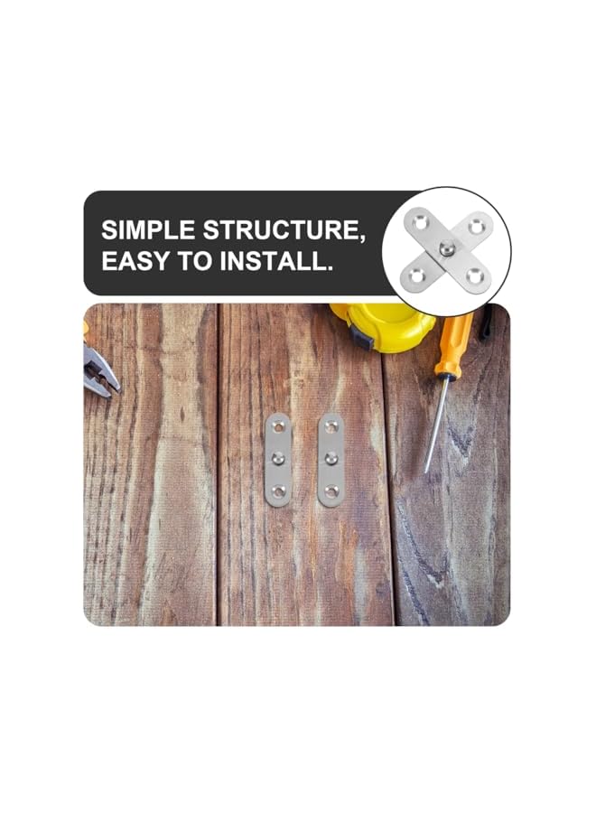 promass 8Pcs Stainless Steel Hidden Door Hinges, 360° Rotatable Hinges for Kitchen Cabinets, Foldable Design, Silver, Heavy Duty Furniture Hardware - Image 5