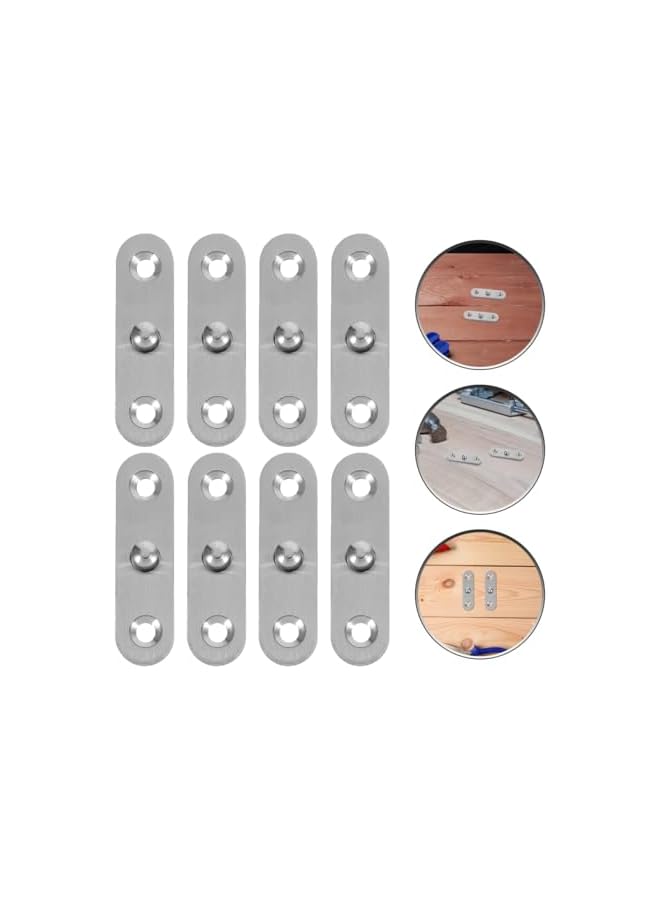 promass 8Pcs Stainless Steel Hidden Door Hinges, 360° Rotatable Hinges for Kitchen Cabinets, Foldable Design, Silver, Heavy Duty Furniture Hardware - Image 2