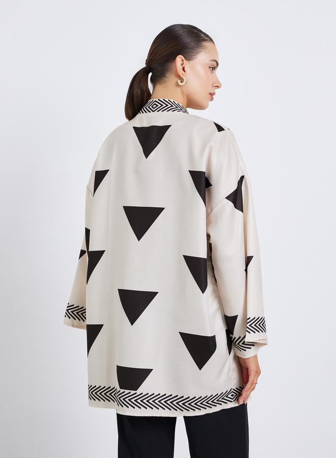 ستايلي كيمونو بطبعة جرافيك هندسية - Image 3