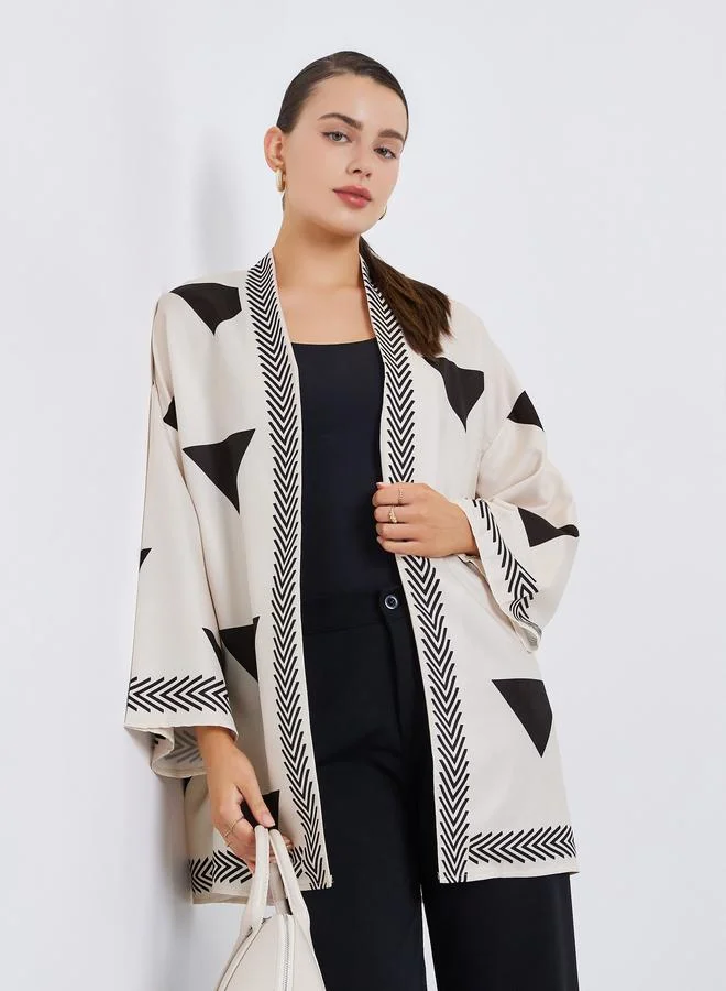 Styli Women Geometric Graphic Print Kimono