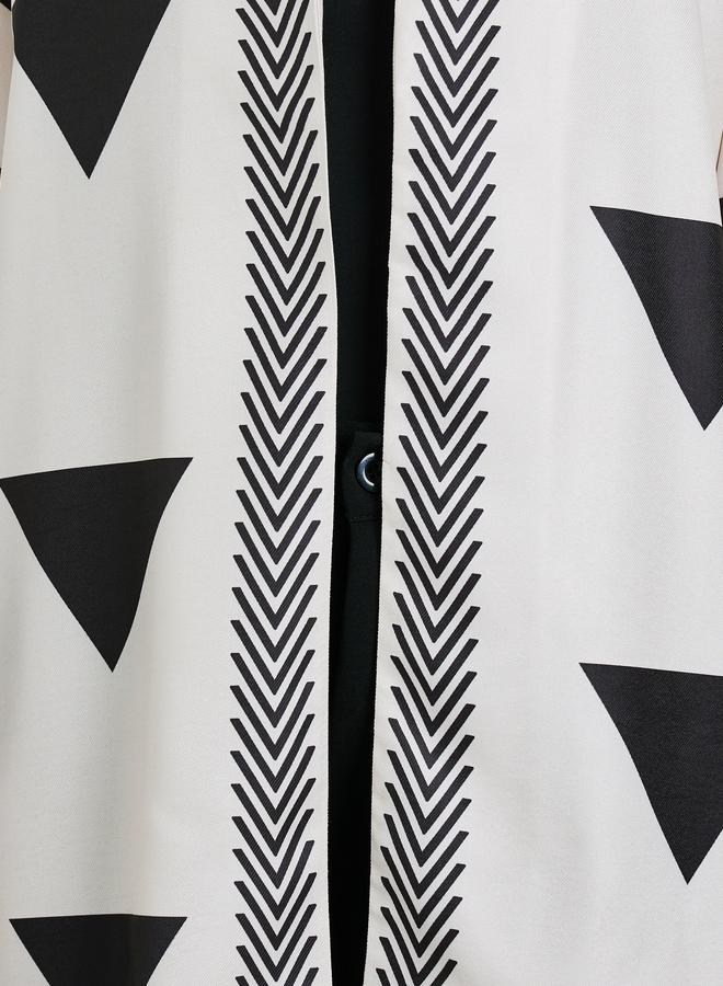 ستايلي كيمونو بطبعة جرافيك هندسية - Image 2