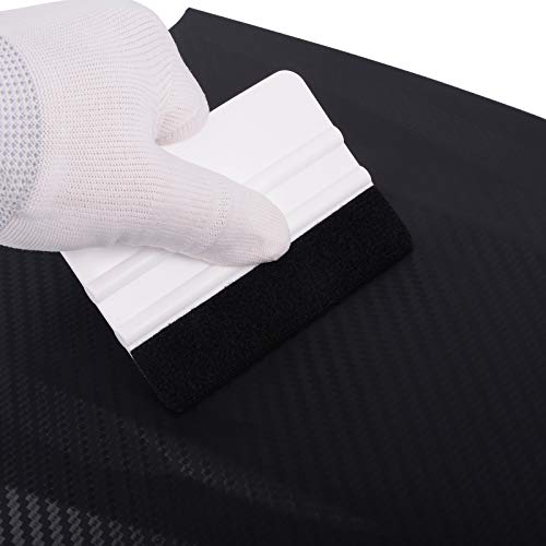 Ehdis إيهديس 10 قطع سكويدجي فينيل 4 بوصة كاشط فينيل للسيارة أداة تطبيق ملصقات تظليل النوافذ ورق جدران أداة تسوية بحافة قماشية سوداء - أبيض - Image 4