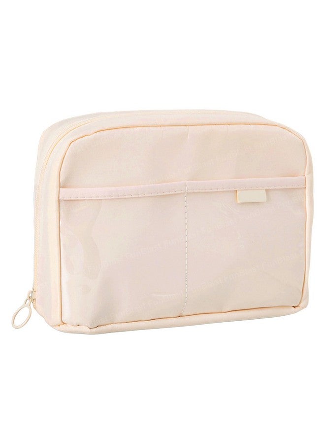 فنبلاست حافظة أقلام فن بلاست للأطفال - حقيبة أقلام كبيرة بسحاب للأطفال والكبار، حقيبة متعددة الأغراض للقرطاسية للأطفال، حقيبة مكياج، حقيبة جمالية (بيج) - Image 1