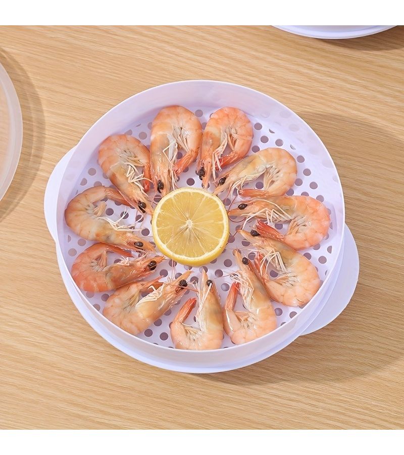 طباخ بخار ميكروويف مزدوج الطبقة، صندوق بخار متعدد الوظائف، جهاز تسخين منزلي للطهي بالبخار مع قدر الأرز - Image 4