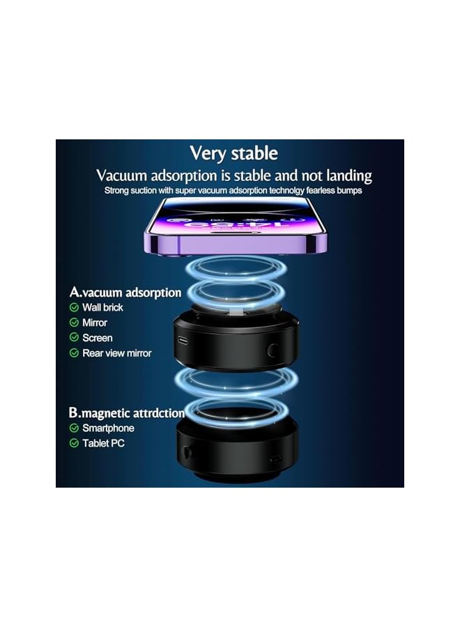 Green Tiger Electric Vacuum Magnetic Suction Phone Mount, Hands-Free Shower Phone Holder, Magnetic Cell Phone Holder for Car/Gym/Mirror/Smooth Surface, Compatible with Magsafe iPhone & Android - Image 4