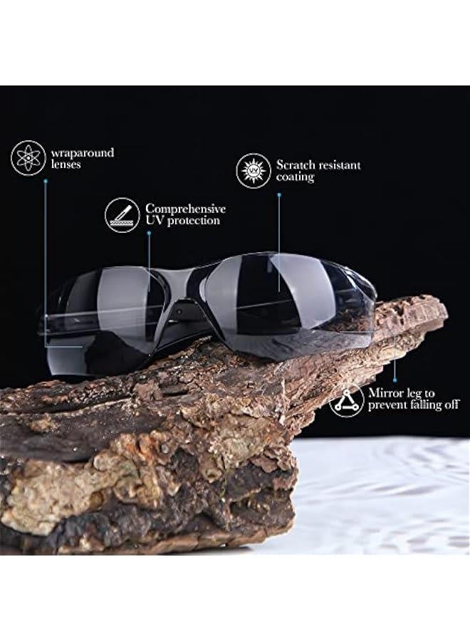 20 Pcs Safety Glasses UV Scratch Resistant Eyewear Polycarbonate Goggles Clear Protective Eyewear for Lab Science (Gray) - Image 3