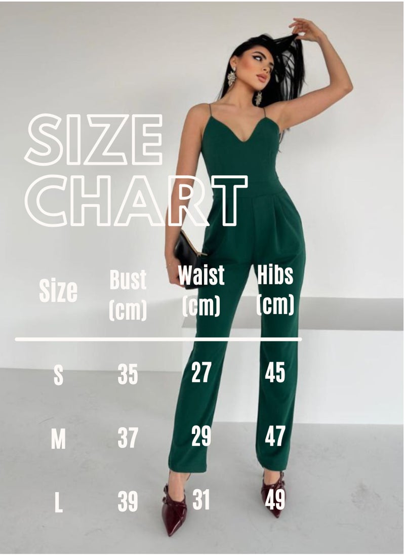 JOY - Straps regular fit jumpsuit - Green - Image 1