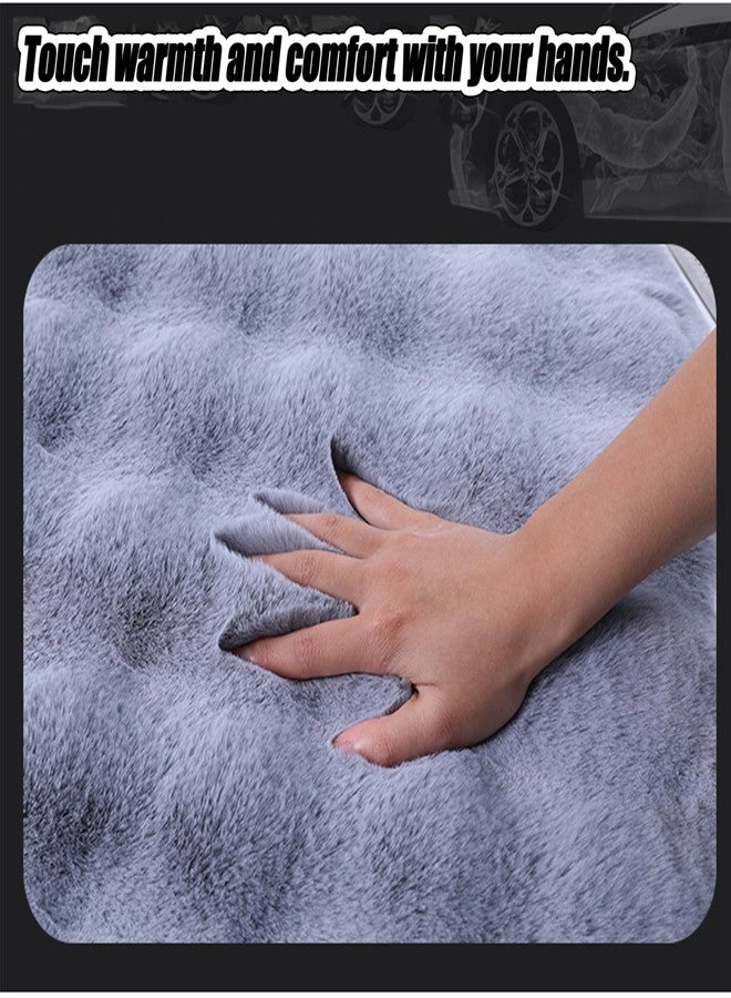 EDVKLNG Luxury Thickened Plush Car Seat Cushion Set, Soft Fluffy Protector Warm Faux Rabbit Fur Non-Slip Front and Back Seat Covers Fuzzy Car Seat Interior Warm for Winter Mat Universal Fit (Pink,6pcs) - Image 3